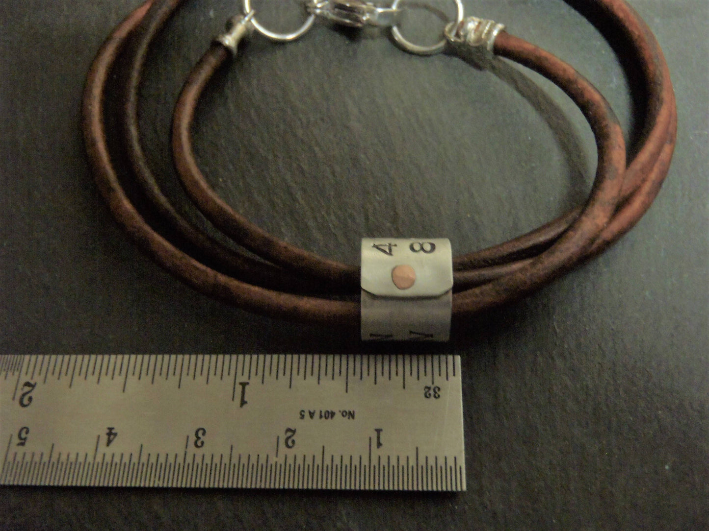 latitude longitude coordinates leather bracelet for men or women - Drake Designs Jewelry