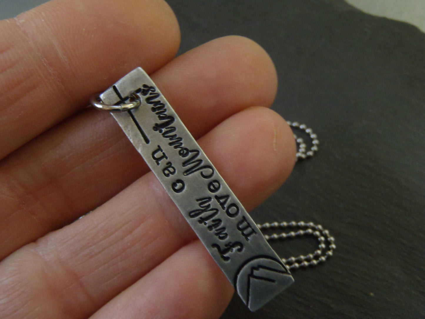 Inspirational necklace Faith can move mountains - Drake Designs Jewelry