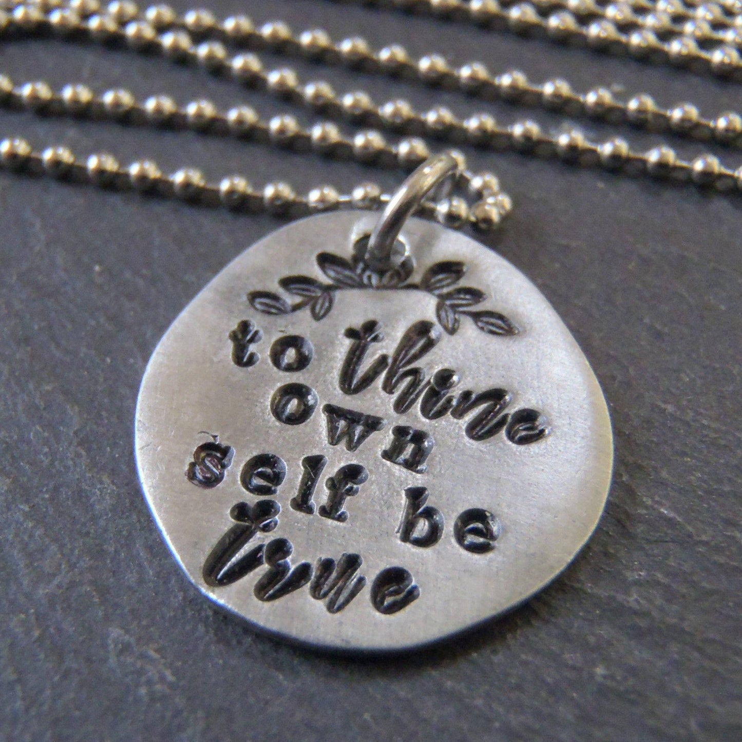 to thine own self be true inspirational Shakespeare necklace gift for women - Drake Designs Jewelry