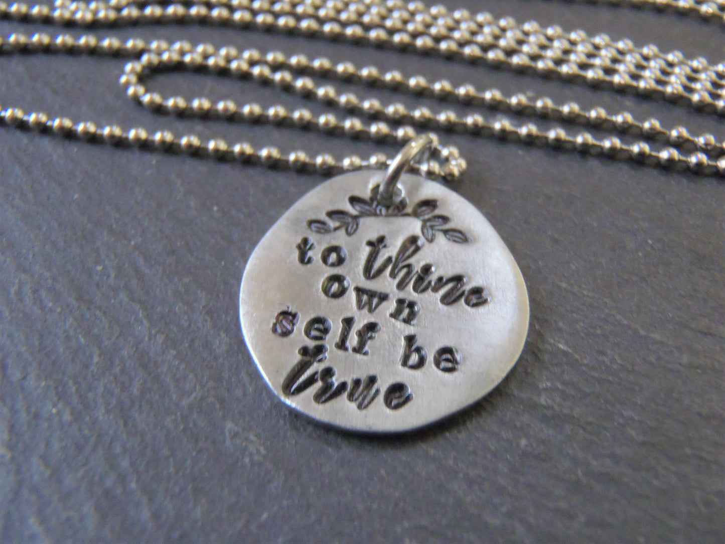 to thine own self be true inspirational Shakespeare necklace gift for women - Drake Designs Jewelry