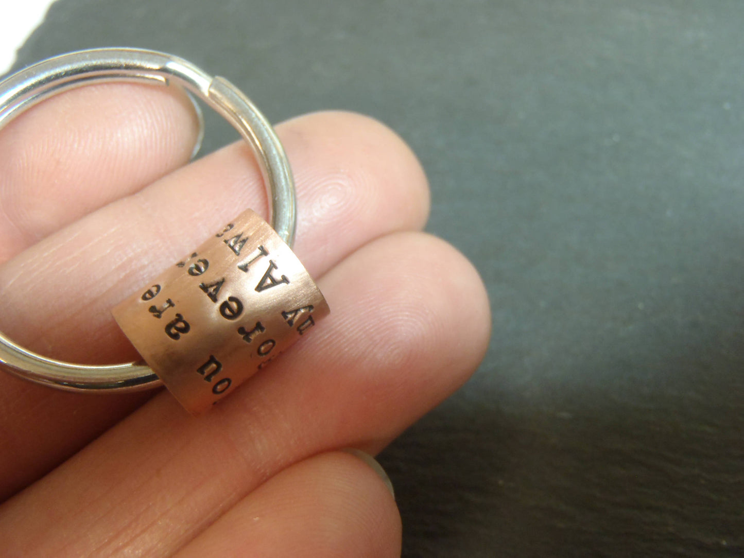 mens valentines day gift personalized message keychain- Drake Designs Jewelry