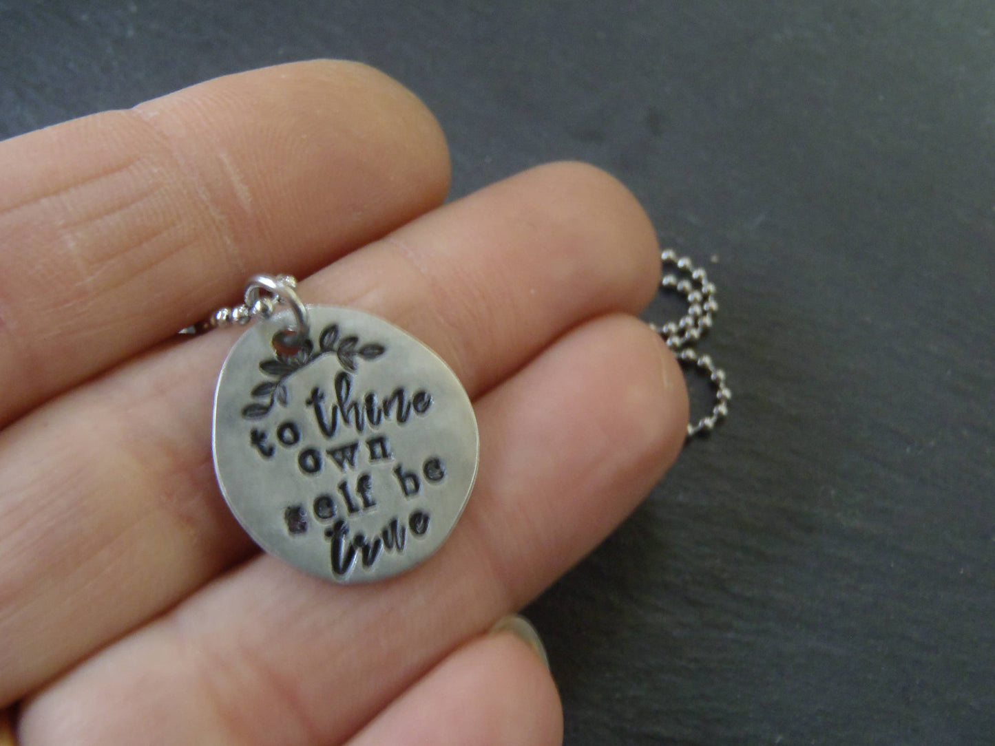 to thine own self be true inspirational Shakespeare necklace gift for women - Drake Designs Jewelry