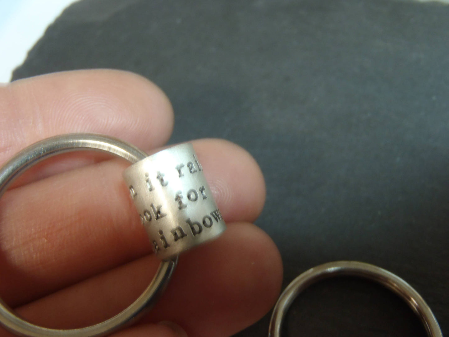 valentines day gift keychain for him with custom message - Drake Designs Jewelry