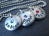 Personalized necklace with kids names and birthstones - Drake Designs Jewelry