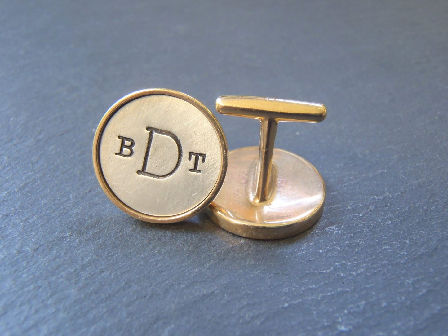 personalized sterling silver and bronze monogram cufflinks - Drake Designs Jewelry