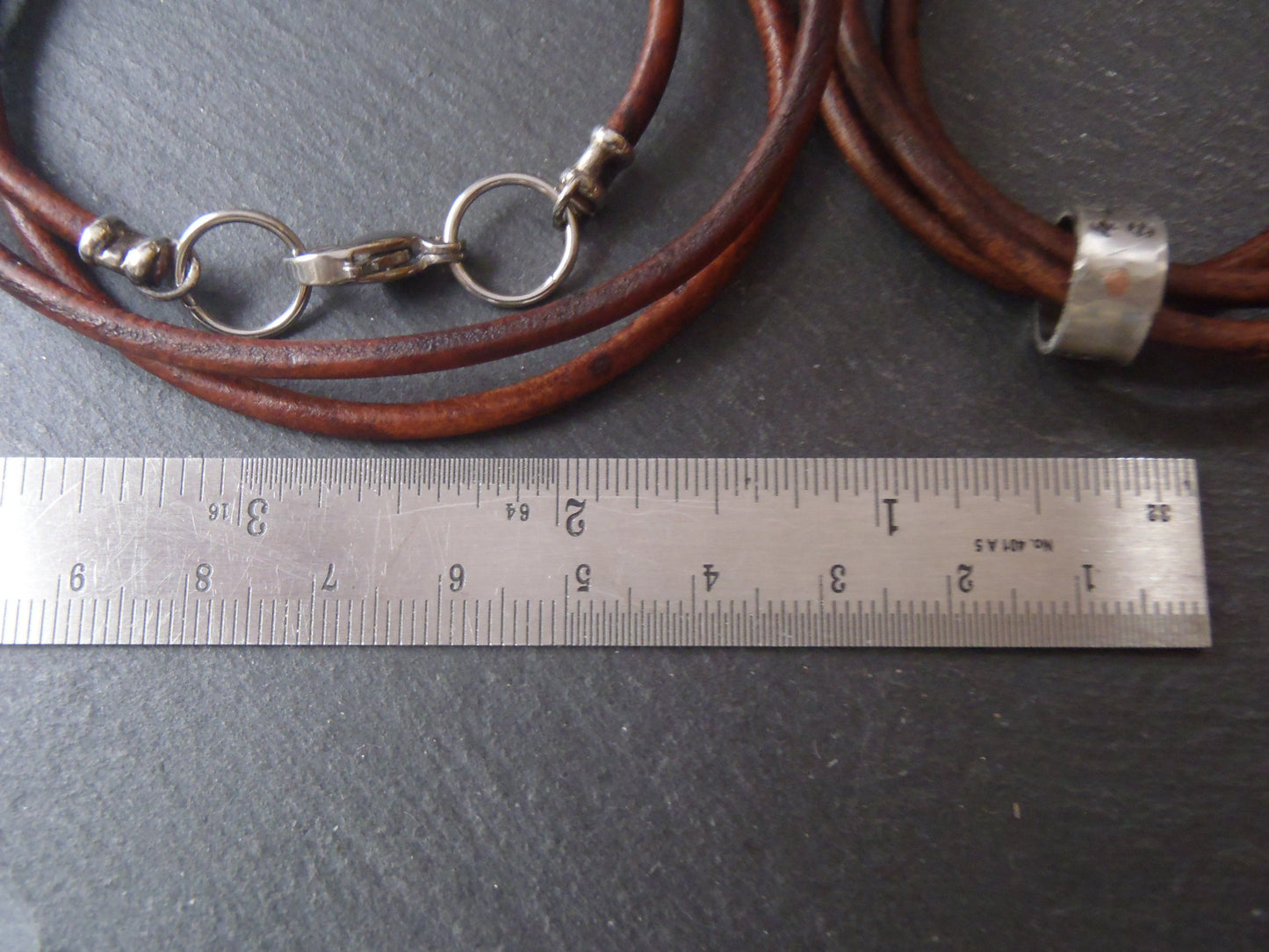triple wrapped leather bracelet with custom coordinates charms Drake Designs Jewelry