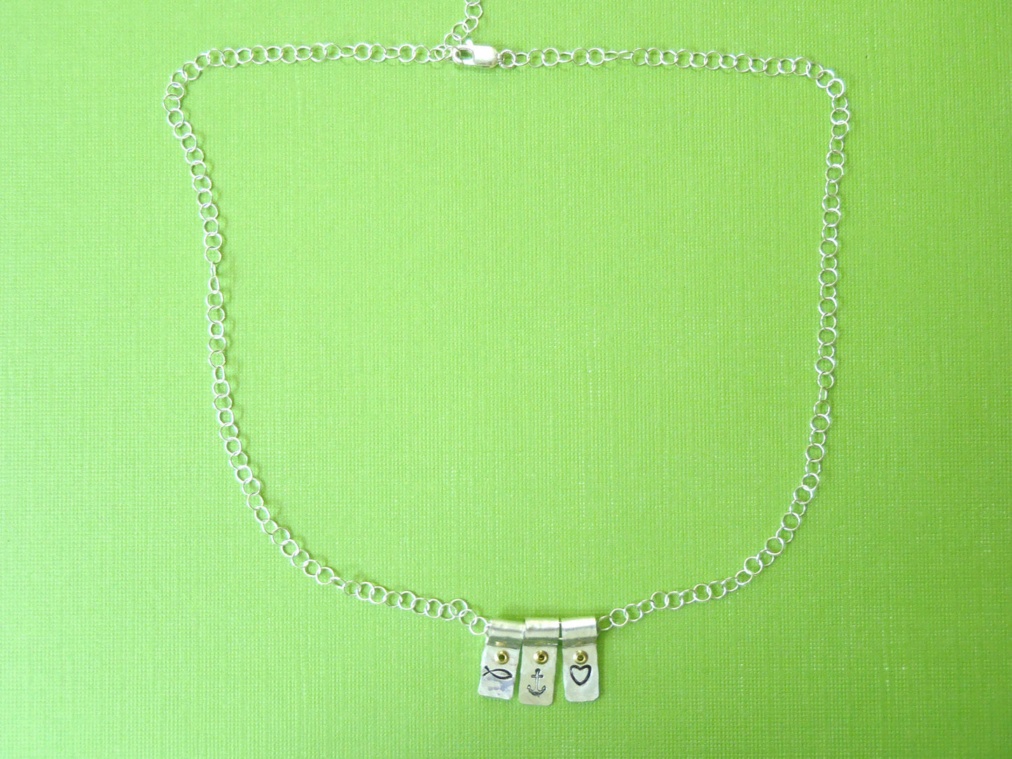 Sterling silver Faith Hope and Love Necklace Christian Jewelry - Drake Designs Jewelry