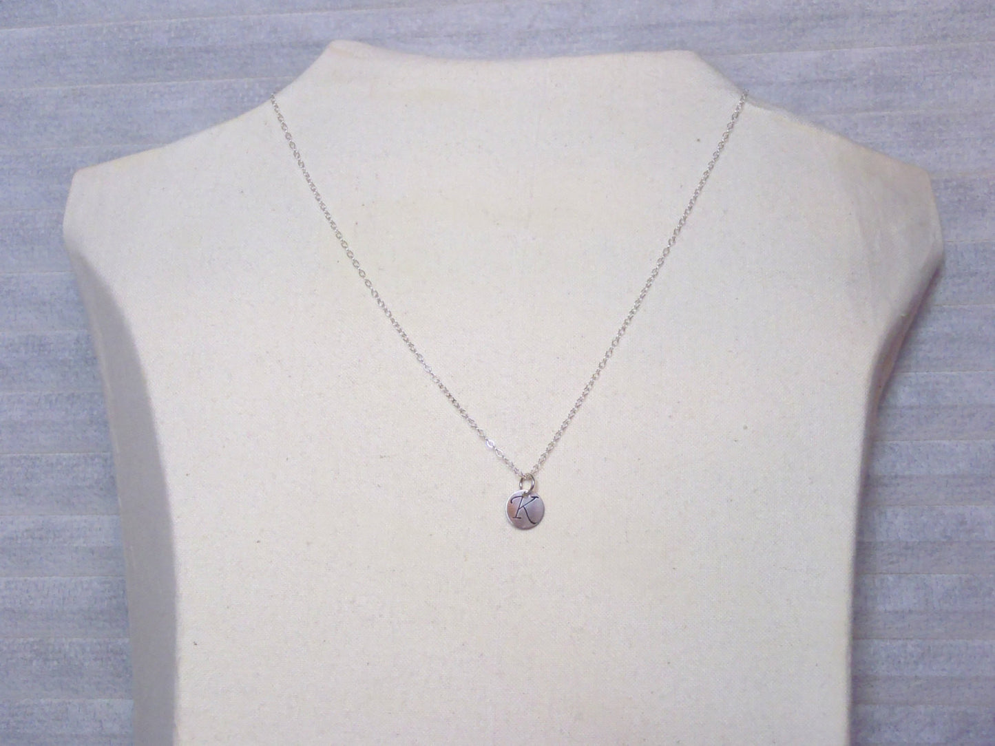 Tiny sterling silver initial necklace personalized - Drake Designs Jewelry