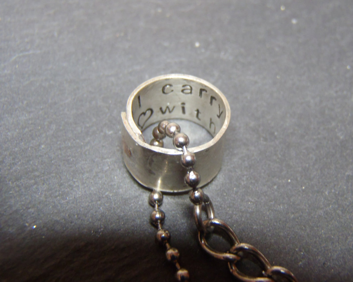 I carry your heart necklace with message hidden inside - Drake Designs Jewelry