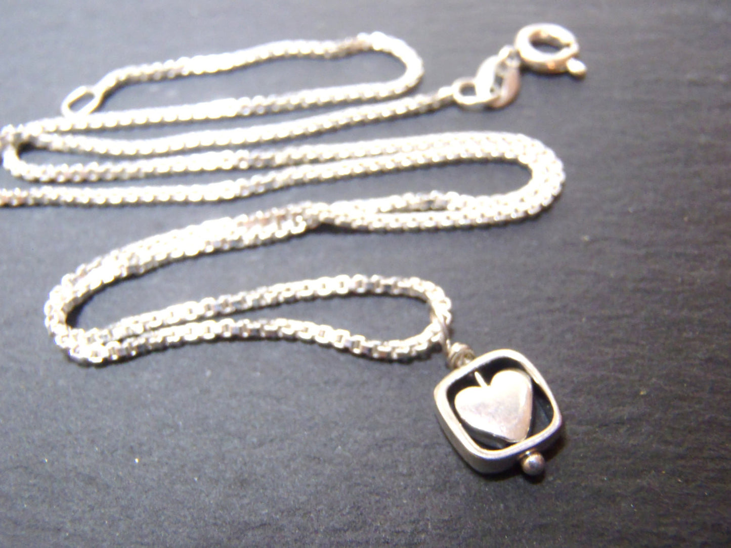 Sterling silver Tiny Heart necklace - Drake Designs Jewelry