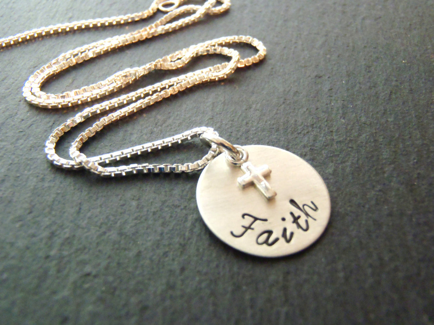 Sterling Silver Faith cross necklace Christian jewelry - Drake Designs Jewelry