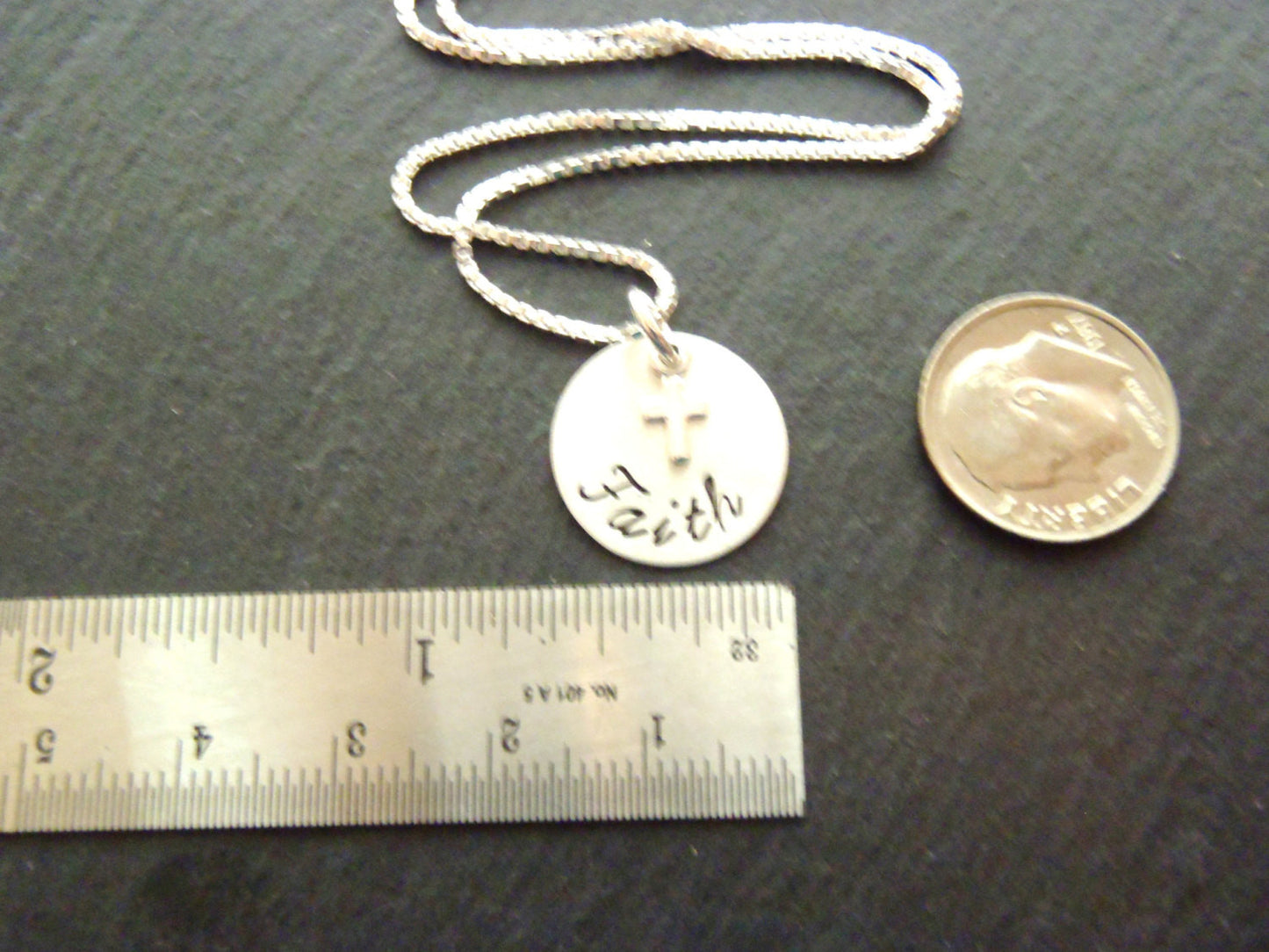 Sterling Silver Faith cross necklace Christian jewelry - Drake Designs Jewelry