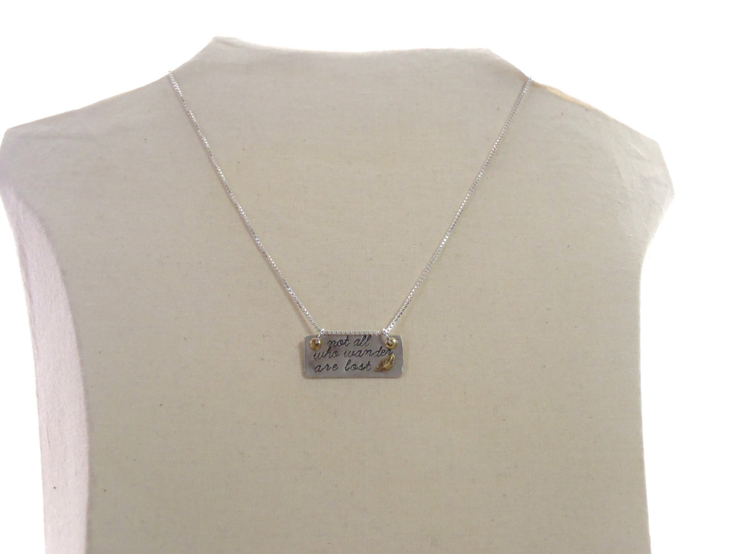 Inspirational Necklace - Not all who wander are lost - Sterling Silver wanderlust jewelry - Drake Designs Jewelry