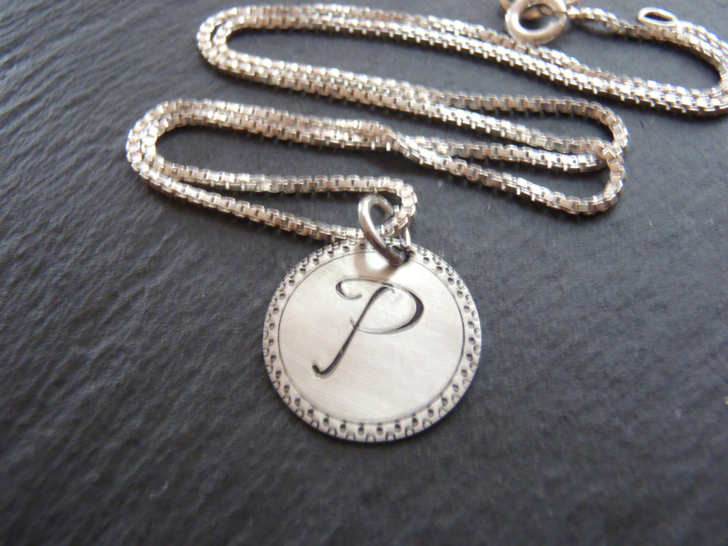Sterling silver Initial necklace personalized bridesmaid gift - Drake Designs Jewelry