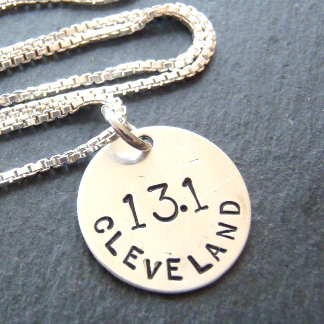 sterling silver marathon necklace gift for runner personalized runner gifts - Drake Designs Jewelry