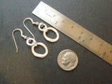 Sterling silver Small hammered hoop earrings dangle drop - Drake Designs Jewelry