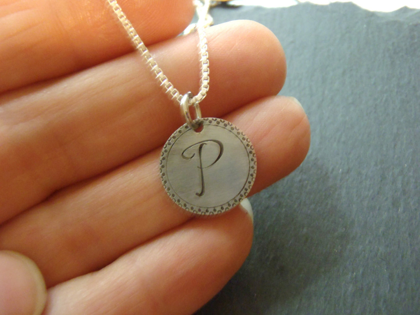 Sterling silver Initial necklace personalized bridesmaid gift - Drake Designs Jewelry