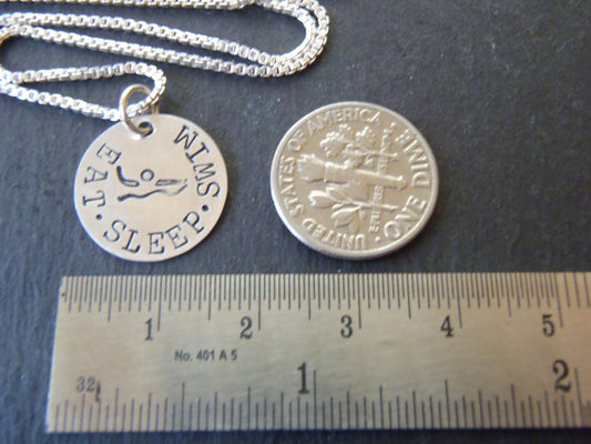 sterling silver Swimmer necklace gifts for swimmer jewelry - Drake Designs Jewelry