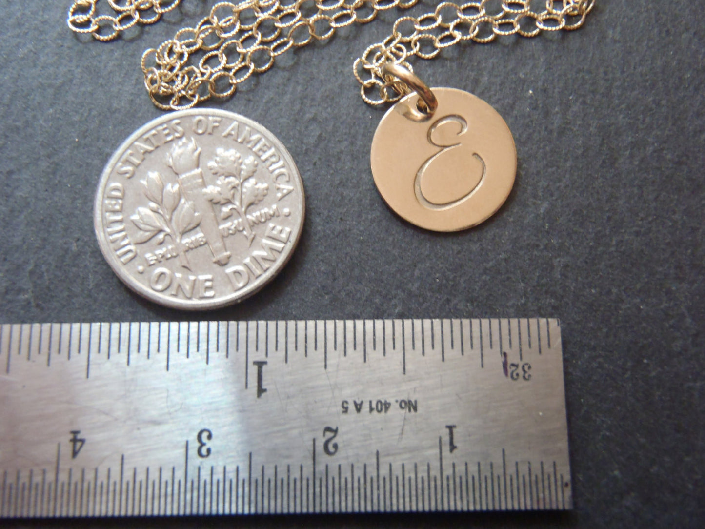 Initial necklace gold fill hand stamped monogram initial custom made - Drake Designs Jewelry