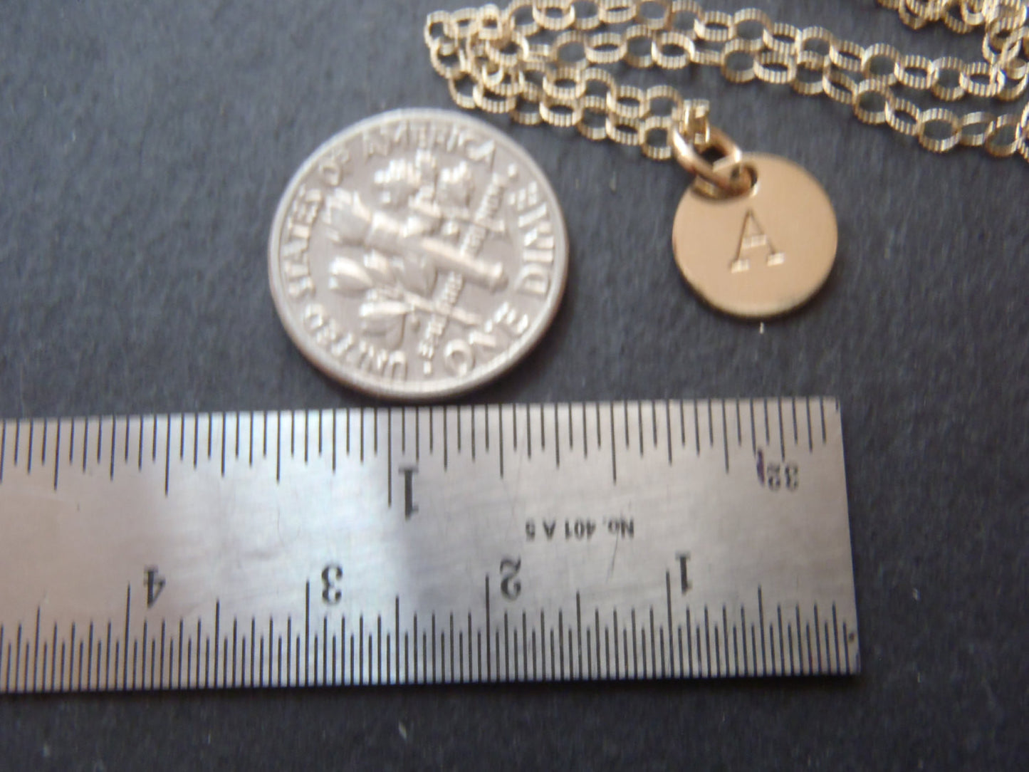 Tiny Gold initial necklace 14k Gold FIlled personalized jewelry - Drake Designs Jewelry
