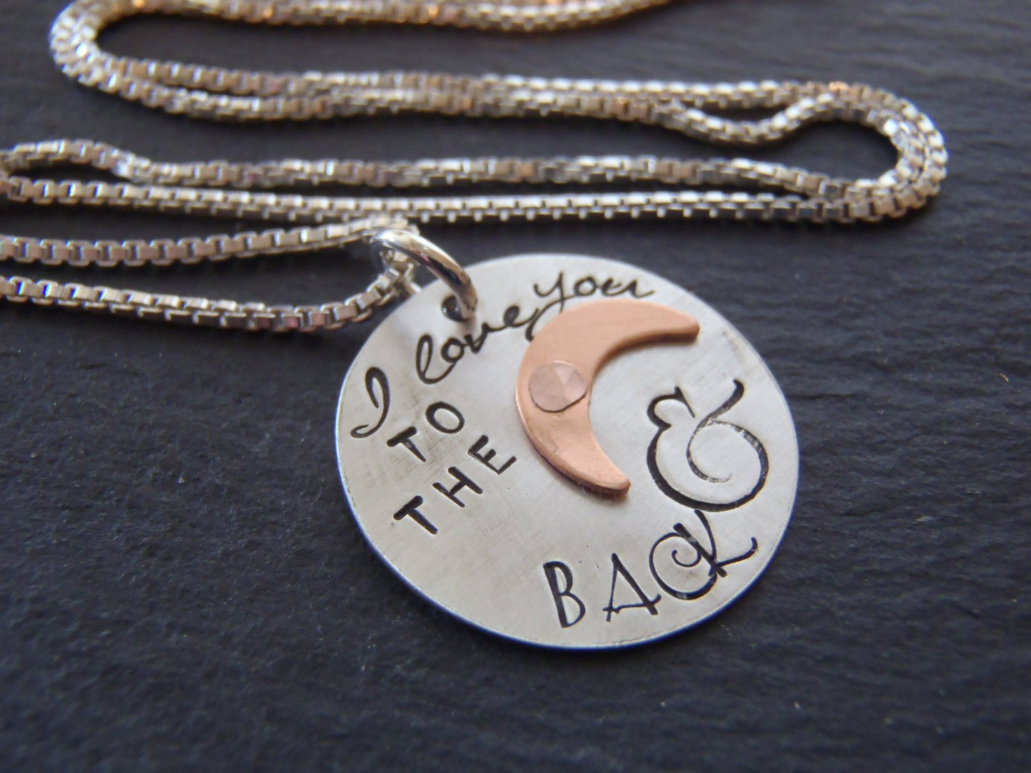 Sterling Silver I love you to the moon and back necklace - Drake Designs Jewelry