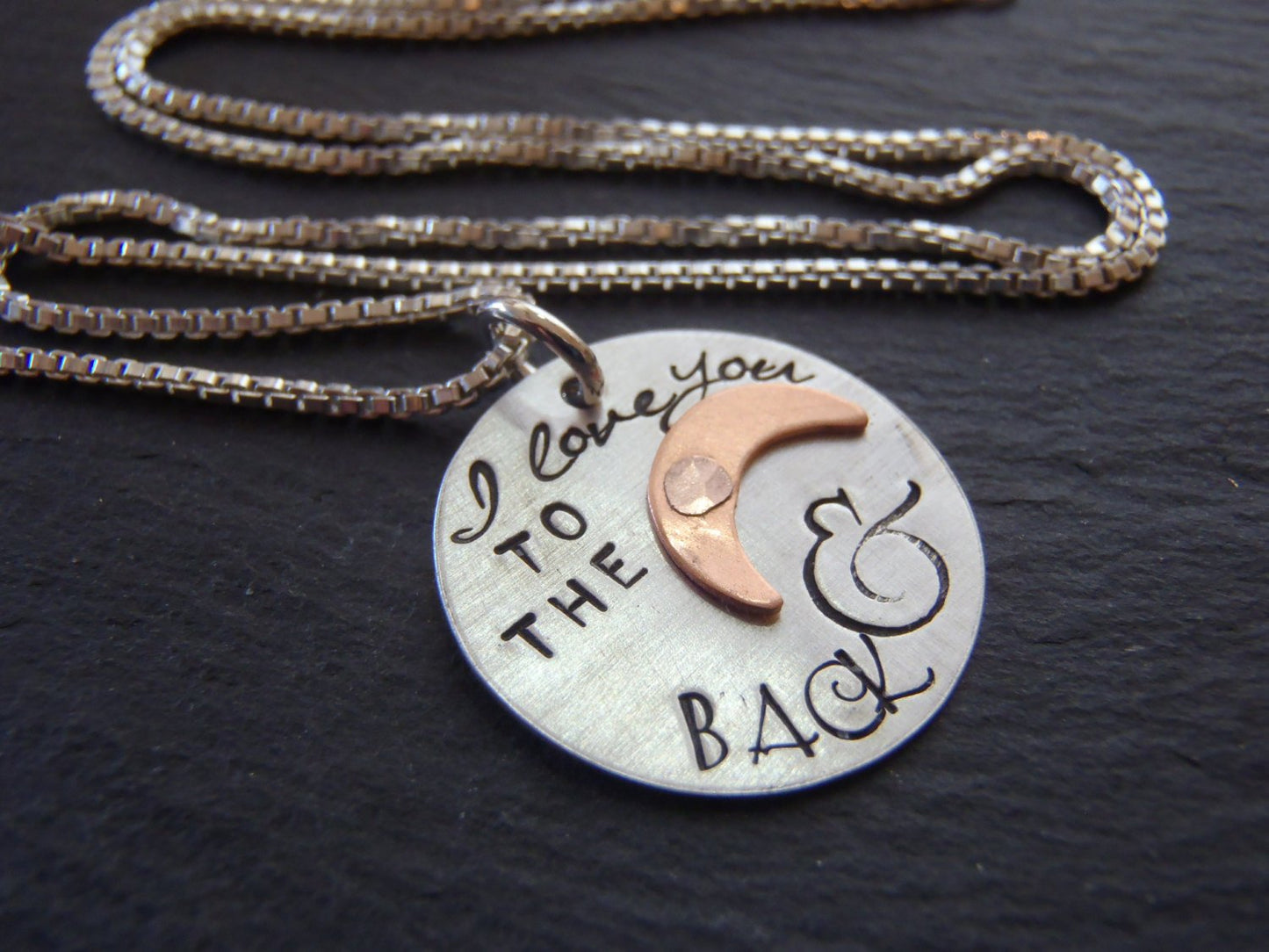 Sterling Silver I love you to the moon and back necklace - Drake Designs Jewelry