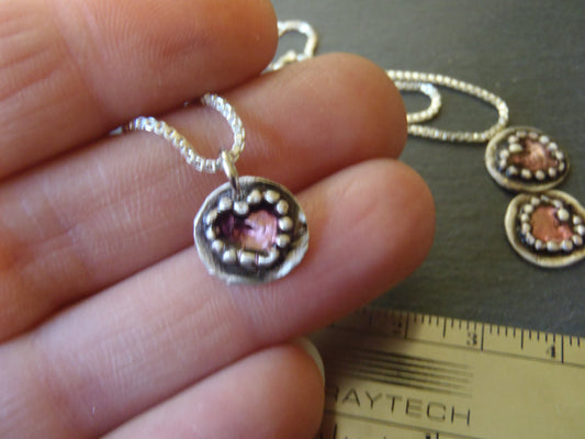 Valentine's Day gift for her recycled fine silver red heart necklace - Drake Designs Jewelry