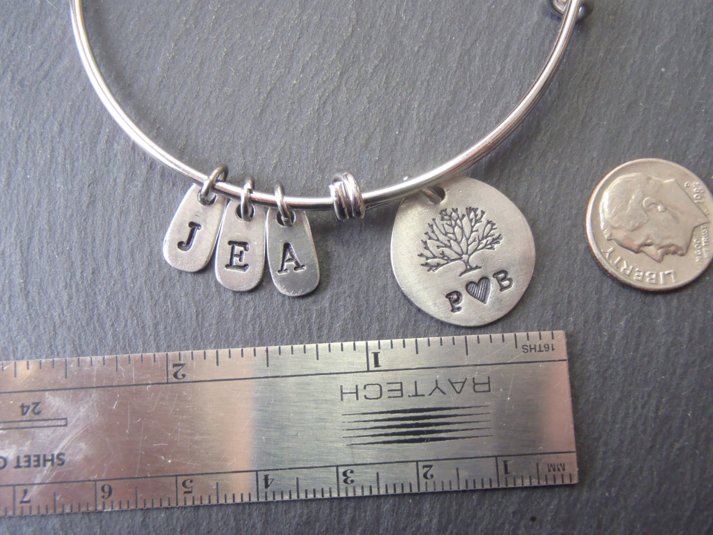 Family tree bracelet for mom personalized with initials - Drake Designs Jewelry