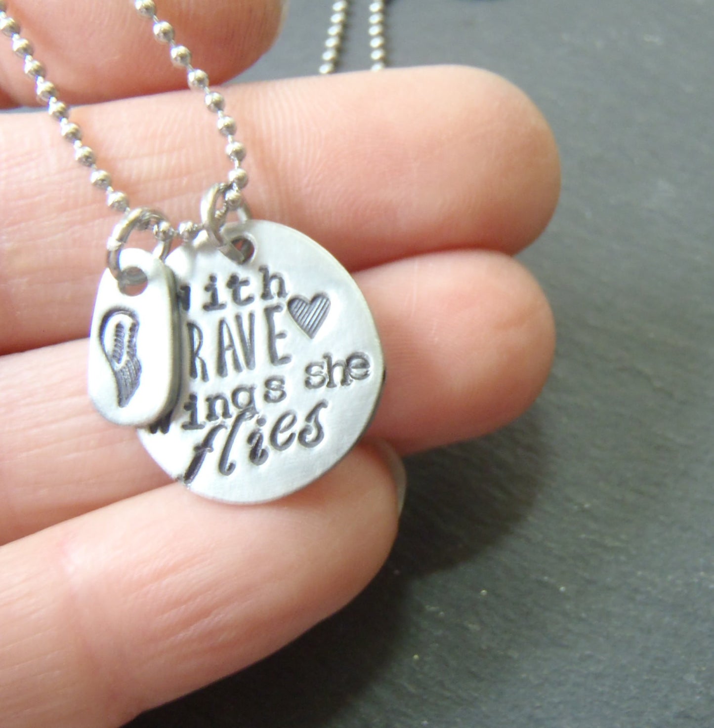 with brave wings she flies inspirational necklace - Drake Designs Jewelry