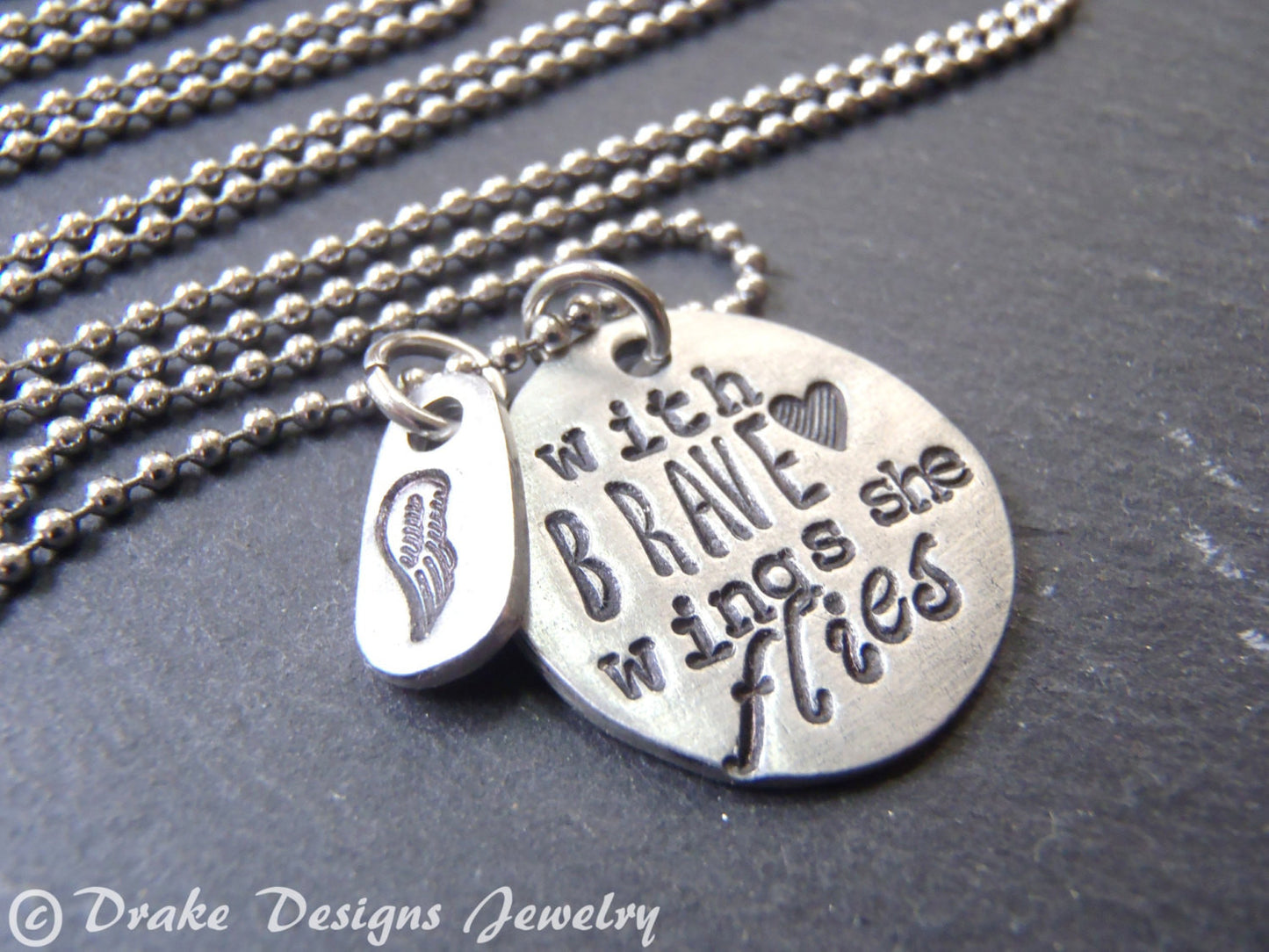 with brave wings she flies inspirational necklace - Drake Designs Jewelry