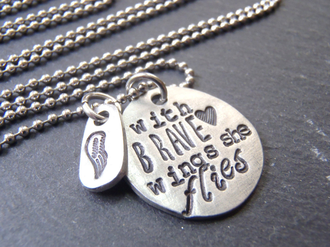 with brave wings she flies inspirational necklace - Drake Designs Jewelry