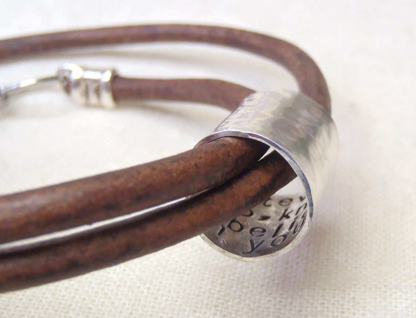 Custom secret message bracelet with your words hidden inside - Drake Designs Jewelry