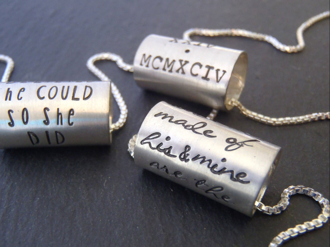 sterling silver personalized inspirational necklace custom inspirational quote hand stamped jewelry gifts for women - Drake Designs Jewelry