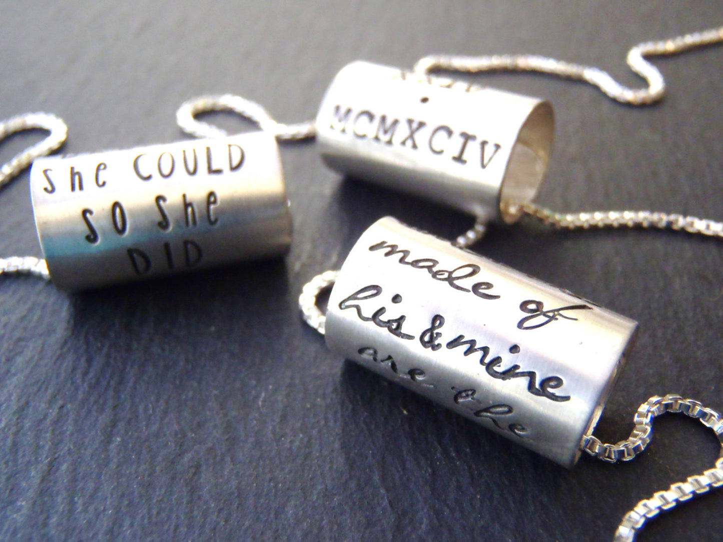 sterling silver personalized inspirational necklace custom inspirational quote hand stamped jewelry gifts for women - Drake Designs Jewelry