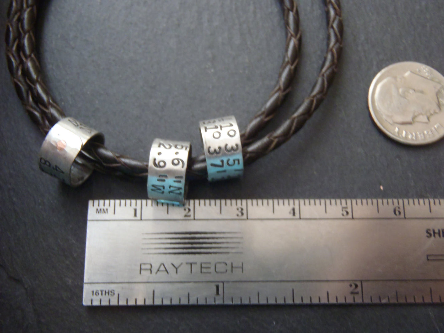 Latitude longitude leather bracelet for men or women personalized with custom coordinates - Drake Designs Jewelry