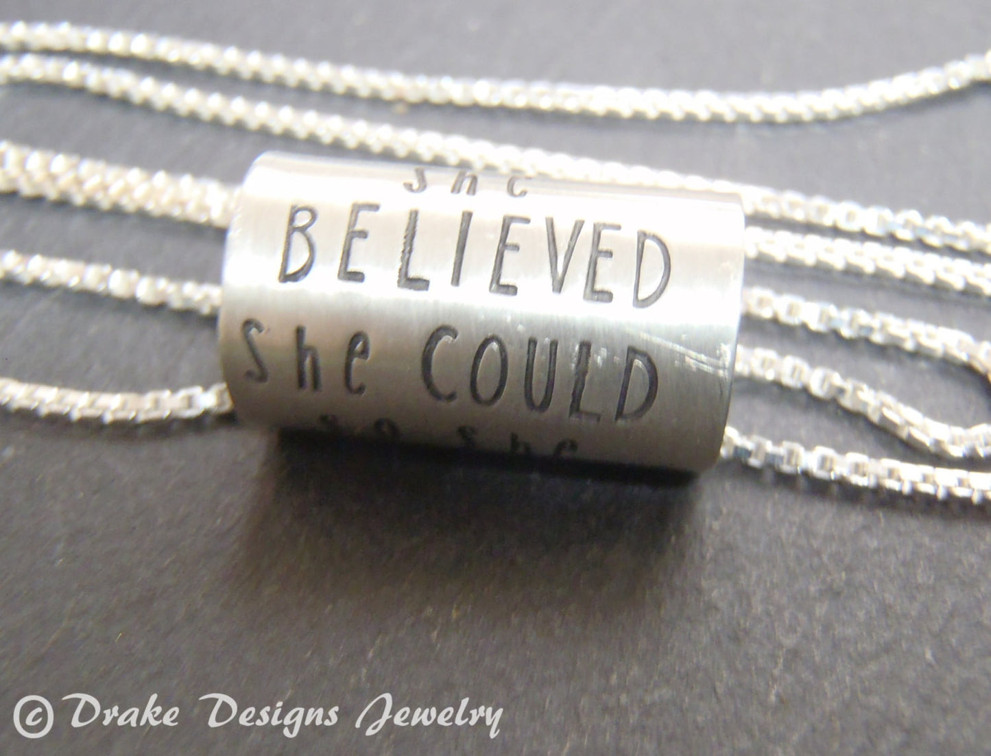 sterling silver she believed she could so she did necklace - Drake Designs Jewelry