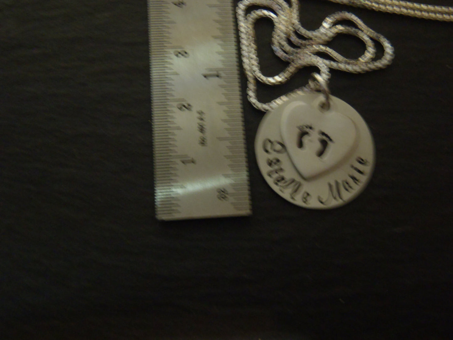 Sterling Silver footprint necklace for mom personalized new baby gift - Drake Designs Jewelry