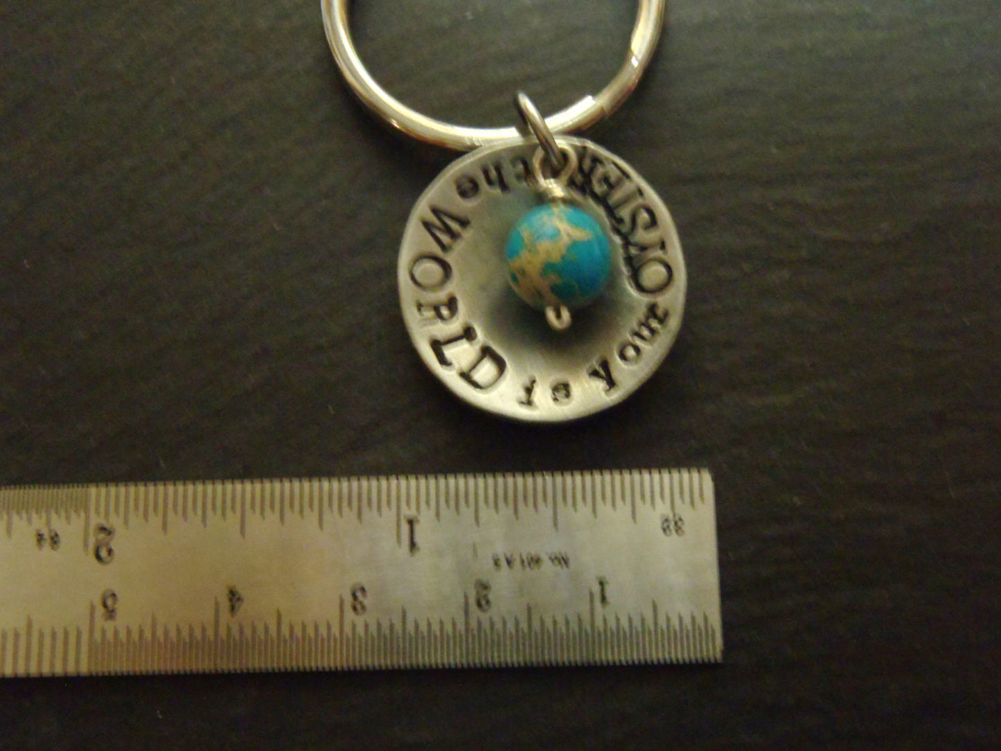 the world is your oyster graduation gift keychain inspirational personalized key chain personalized - Drake Designs Jewelry