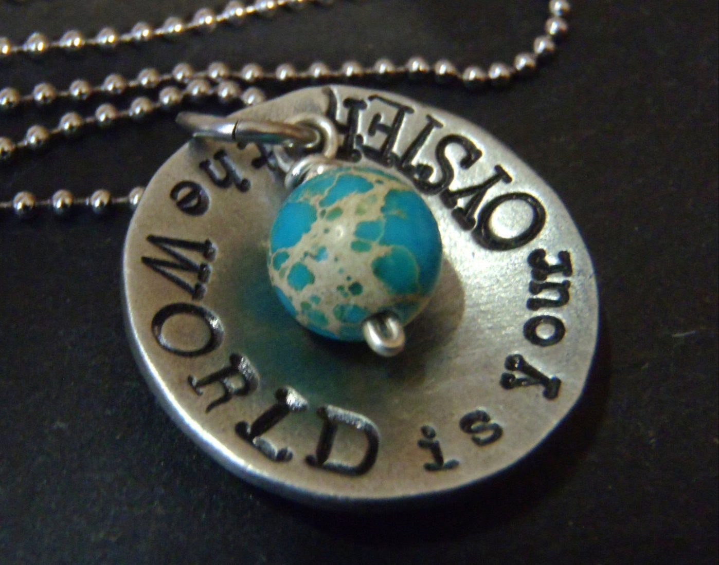 the world is your oyster graduation gift personalized necklace - Drake Designs Jewelry