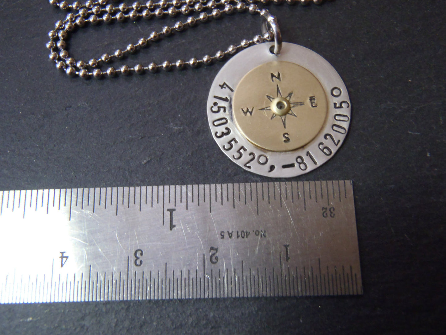 Personalized custom coordinate compass necklace - Latitude longitude jewelry - Drake Designs Jewelry