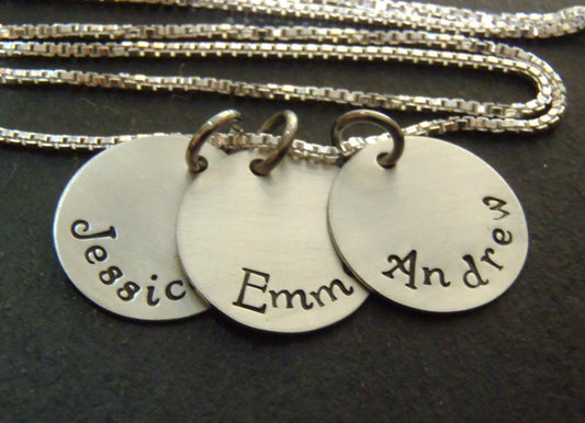 Sterling silver Mother's necklace personalized with names for mom - Drake Designs Jewelry