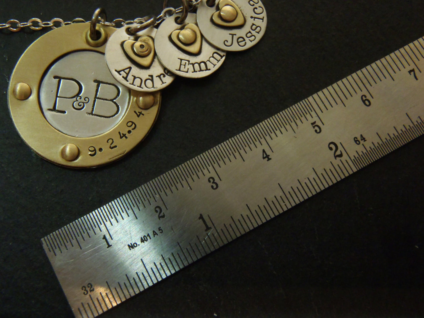 Sterling silver Family necklace with kids' names - gift for wife - Drake Designs Jewelry