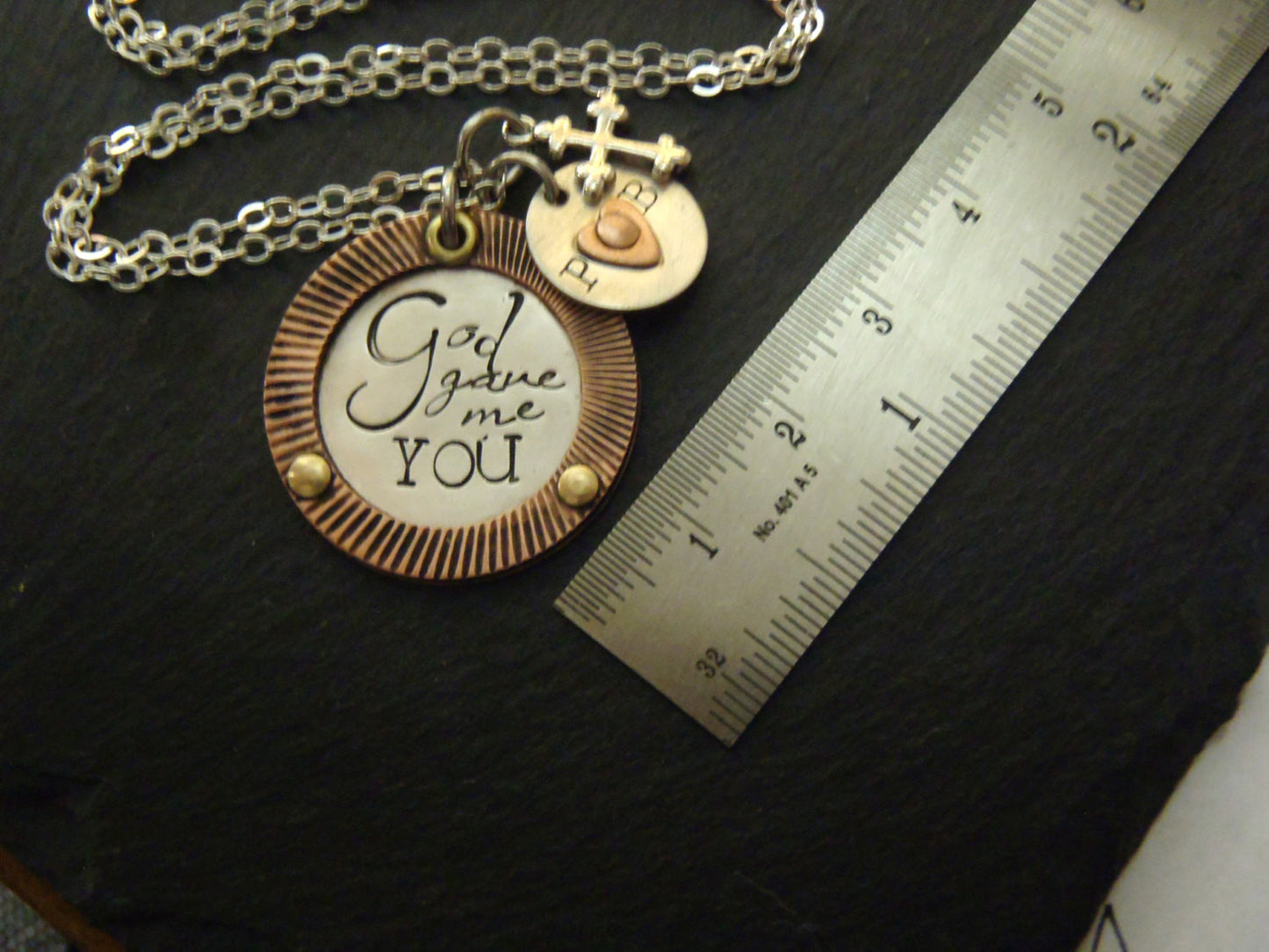 wife gift Family necklace God gave me you hand stamped personalized necklace - Drake Designs Jewelry