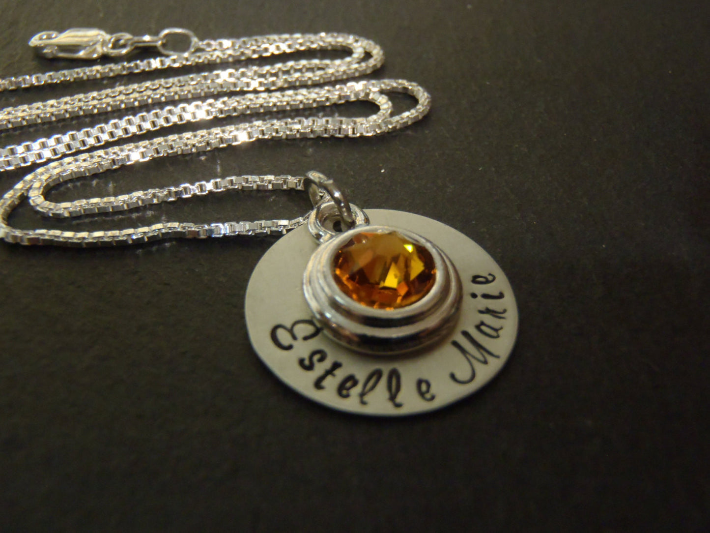 New baby necklace personalized mommy jewelry with baby name and birthstone - Drake Designs Jewelry