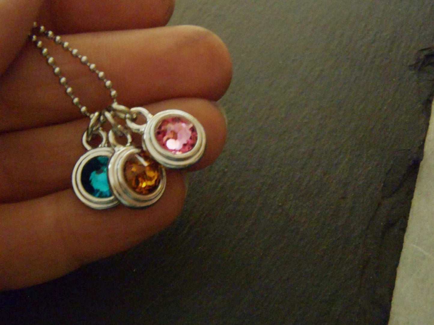 Personalized Birthstone charm necklace for mom, grandma or for yourself - Drake Designs Jewelry
