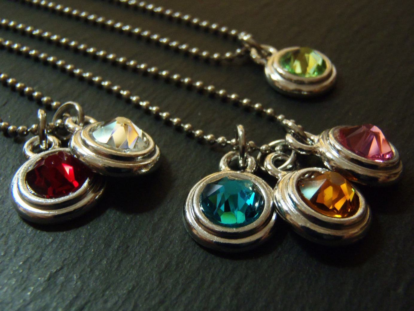 Personalized Birthstone charm necklace for mom, grandma or for yourself - Drake Designs Jewelry