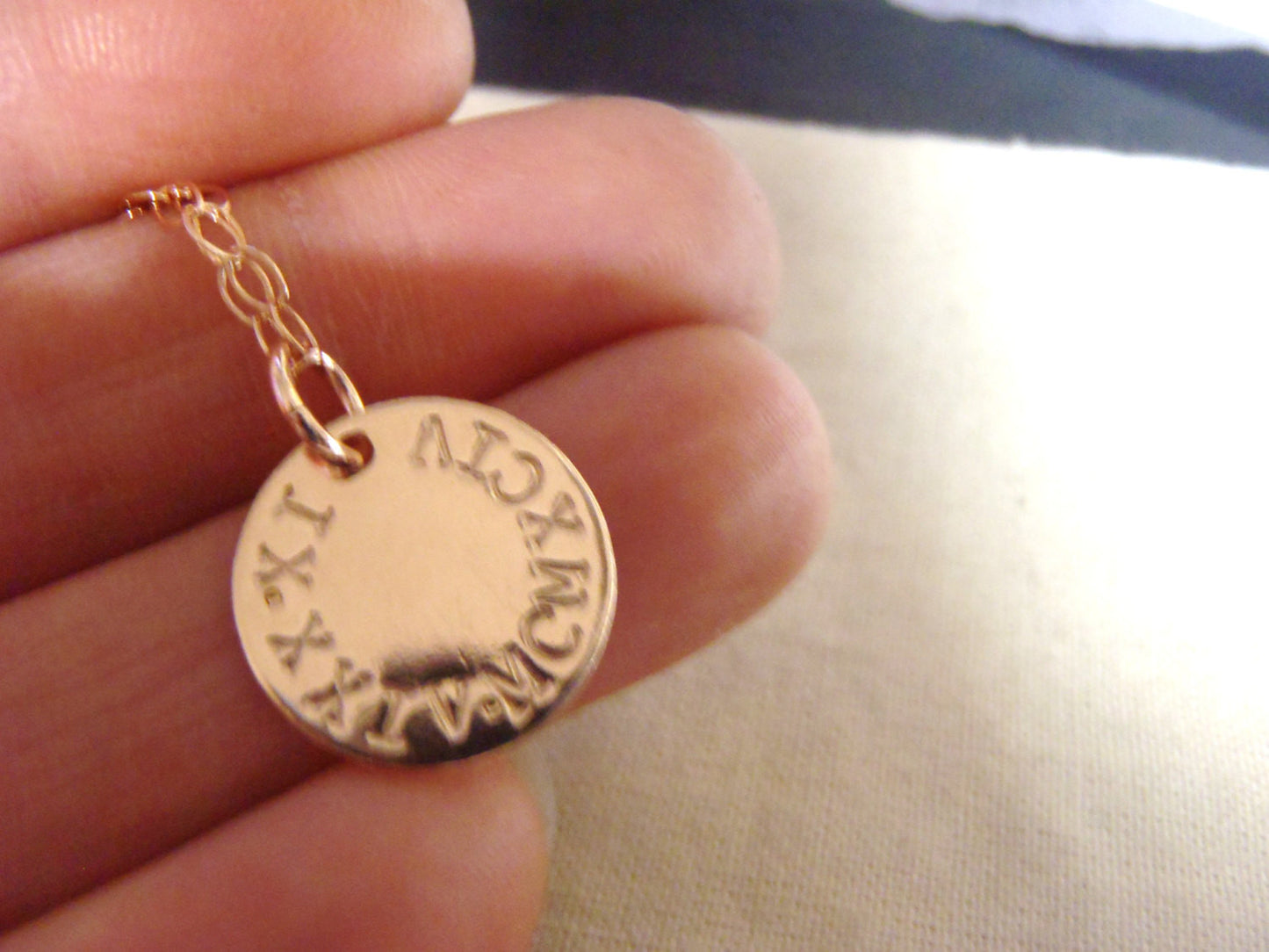 Rose gold Roman numeral necklace personalized 14k gold fill anniversary gift for her - Drake Designs Jewelry