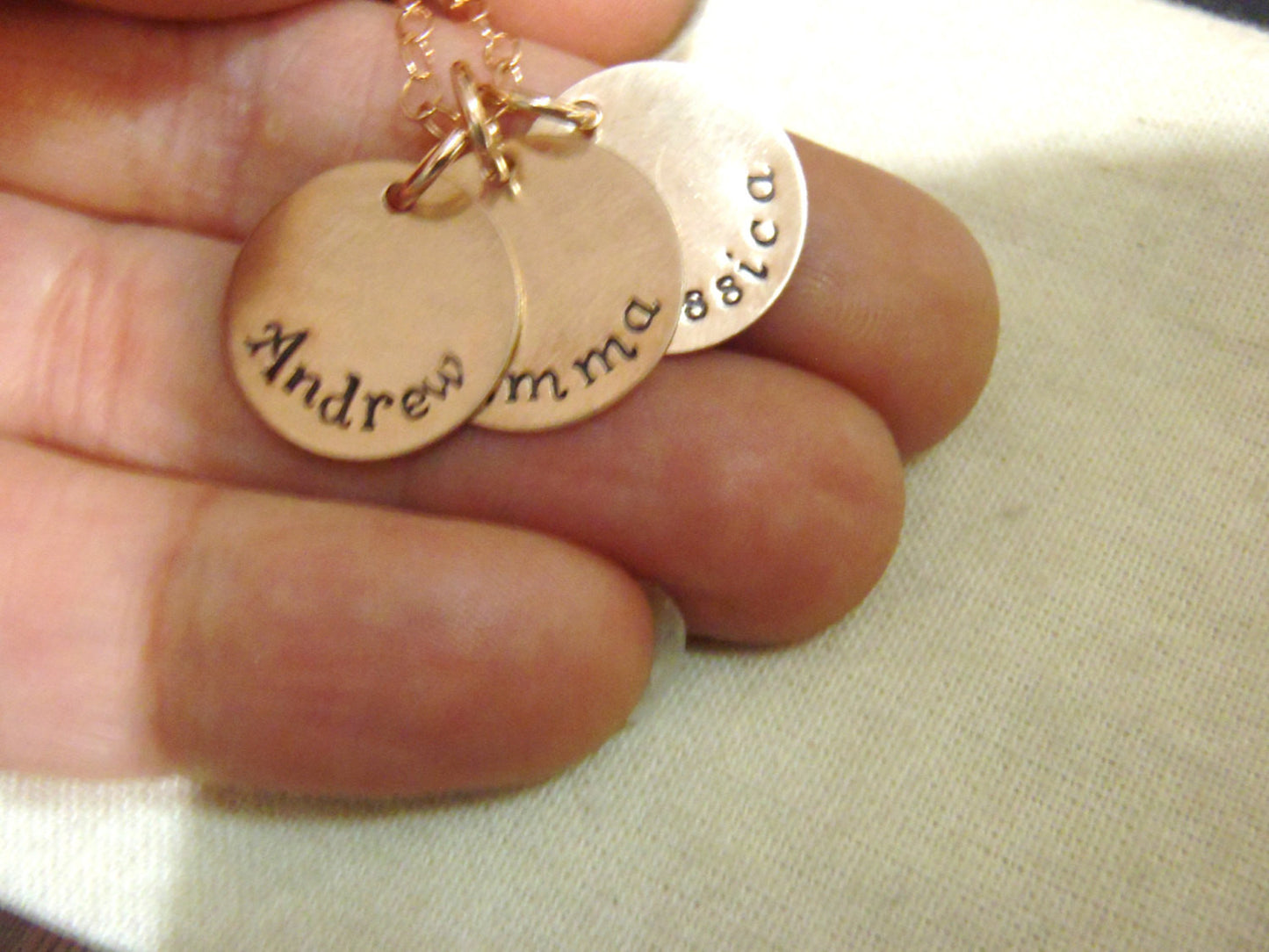 rose gold mom necklace with kid's names 14k gold fill - Drake Designs Jewelry