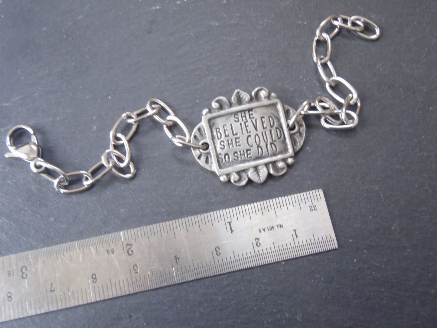 she believed she could so she did - Inspirational bracelet - Drake Designs Jewelry