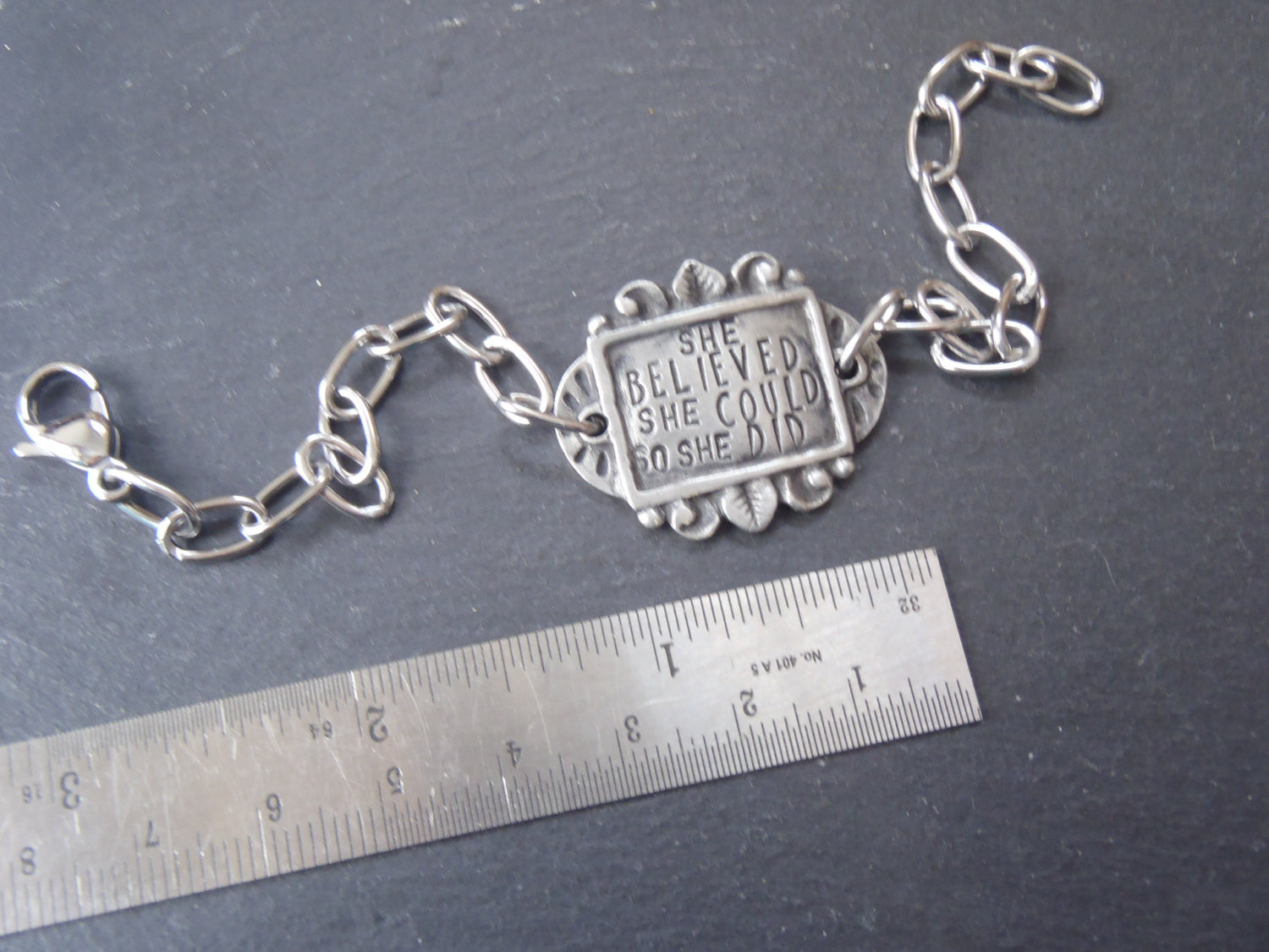 she believed she could so she did - Inspirational bracelet - Drake Designs Jewelry